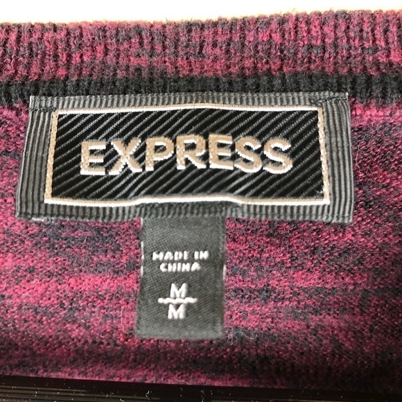 Express Womens Sweater, Purple Vneck Medium - Picture 3 of 8